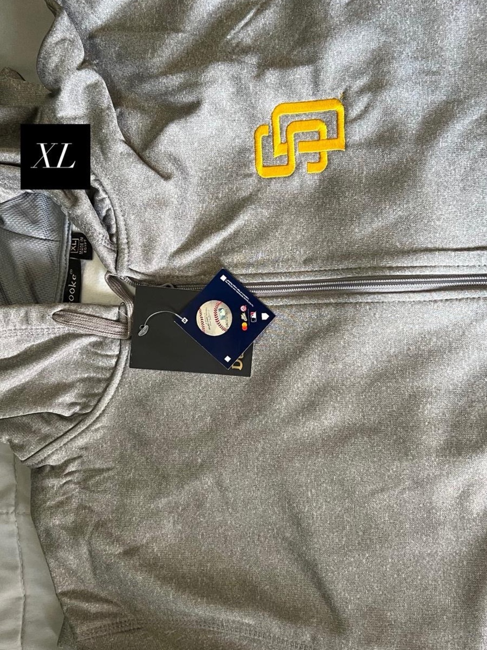 Men's Gray Full-Zip Performance Jacket with Yellow Logo